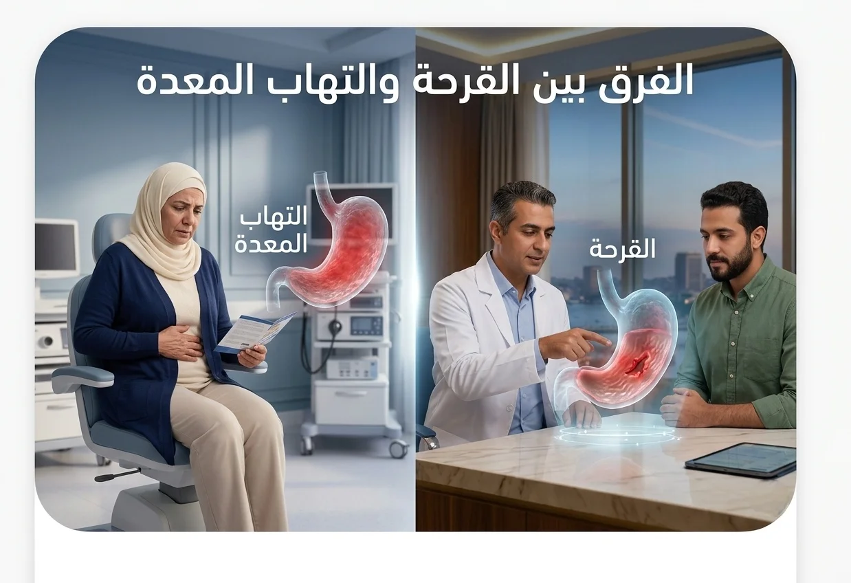 الفرق بين القرحة والتهاب المعدة​